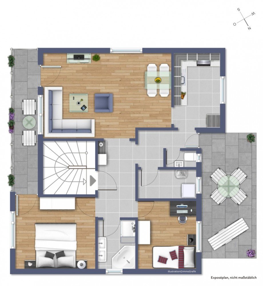 1. OBERGESCHOSS Etagenwohnung M�hltal