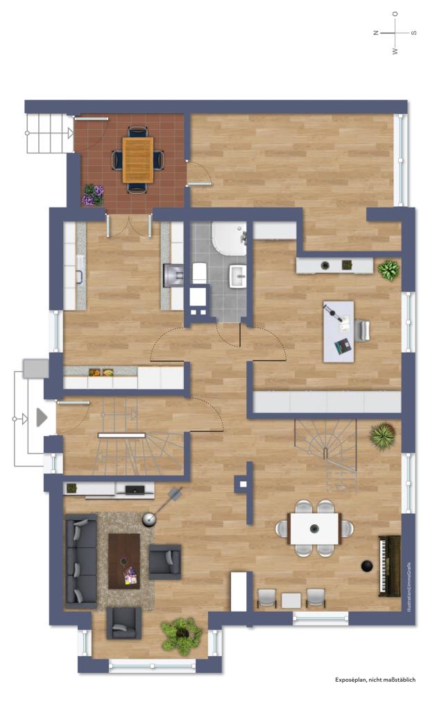GRUNDRISS EG Einfamilienhaus Darmstadt